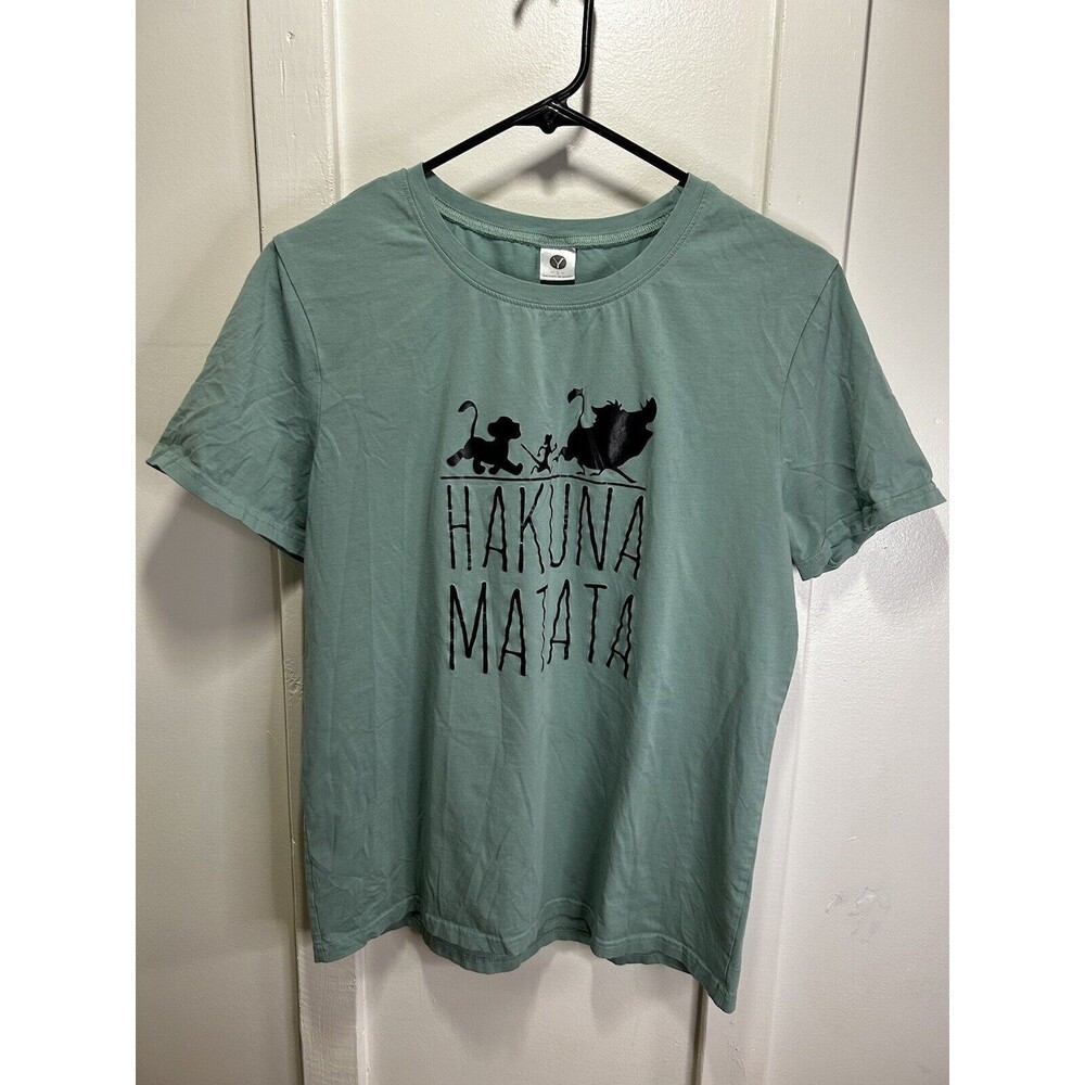 Disney Theme The Lion King Hakuna Matata Women’s T Shirt Teal Aqua Size Large